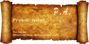 Prokob Antal névjegykártya